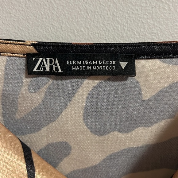 ZARA Animal Print Satin Slip Dress - Picture 5 of 6